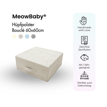 MeowBaby Hüpfpolster Bouclé - 60x60cm