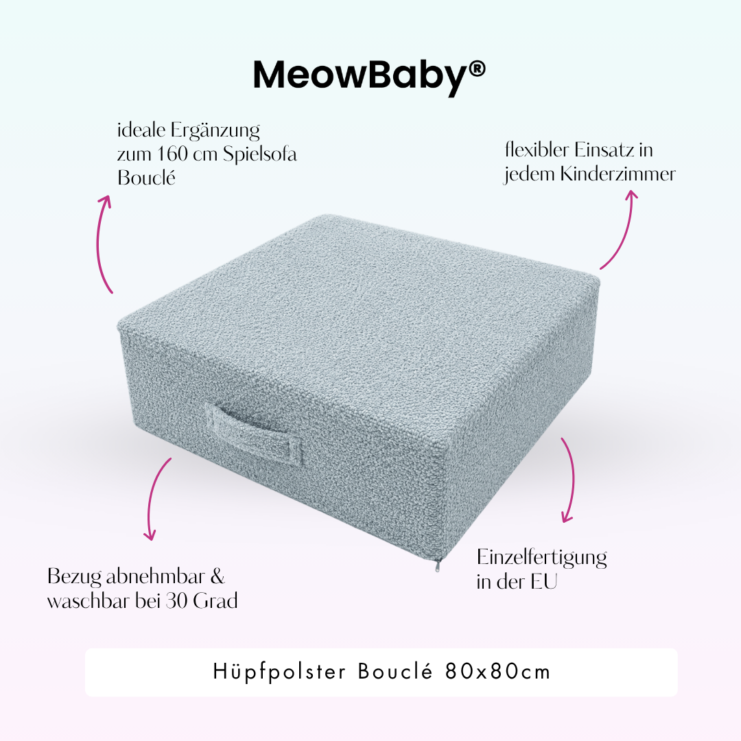 MeowBaby Hüpfpolster Bouclé - 80x80cm