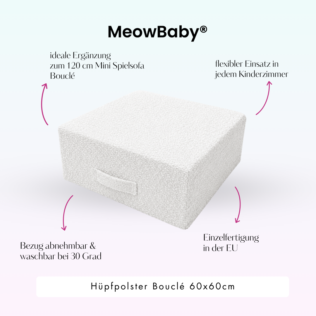 MeowBaby Hüpfpolster Bouclé - 60x60cm