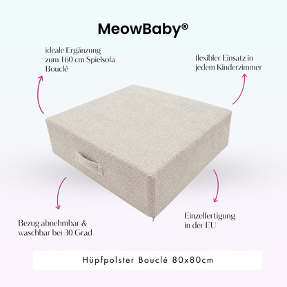 MeowBaby Hüpfpolster Bouclé - 80x80cm
