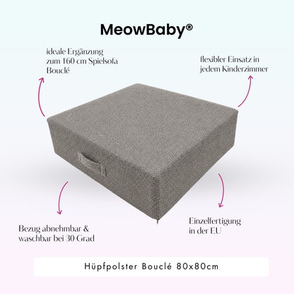 MeowBaby Hüpfpolster Bouclé - 80x80cm