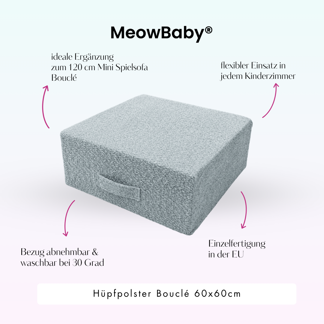 MeowBaby Hüpfpolster Bouclé - 60x60cm