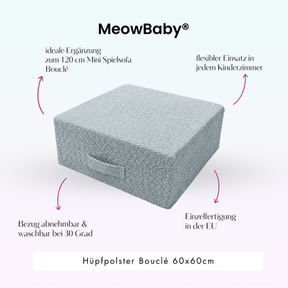 MeowBaby Hüpfpolster Bouclé - 60x60cm