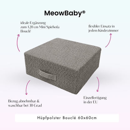 MeowBaby Hüpfpolster Bouclé - 60x60cm