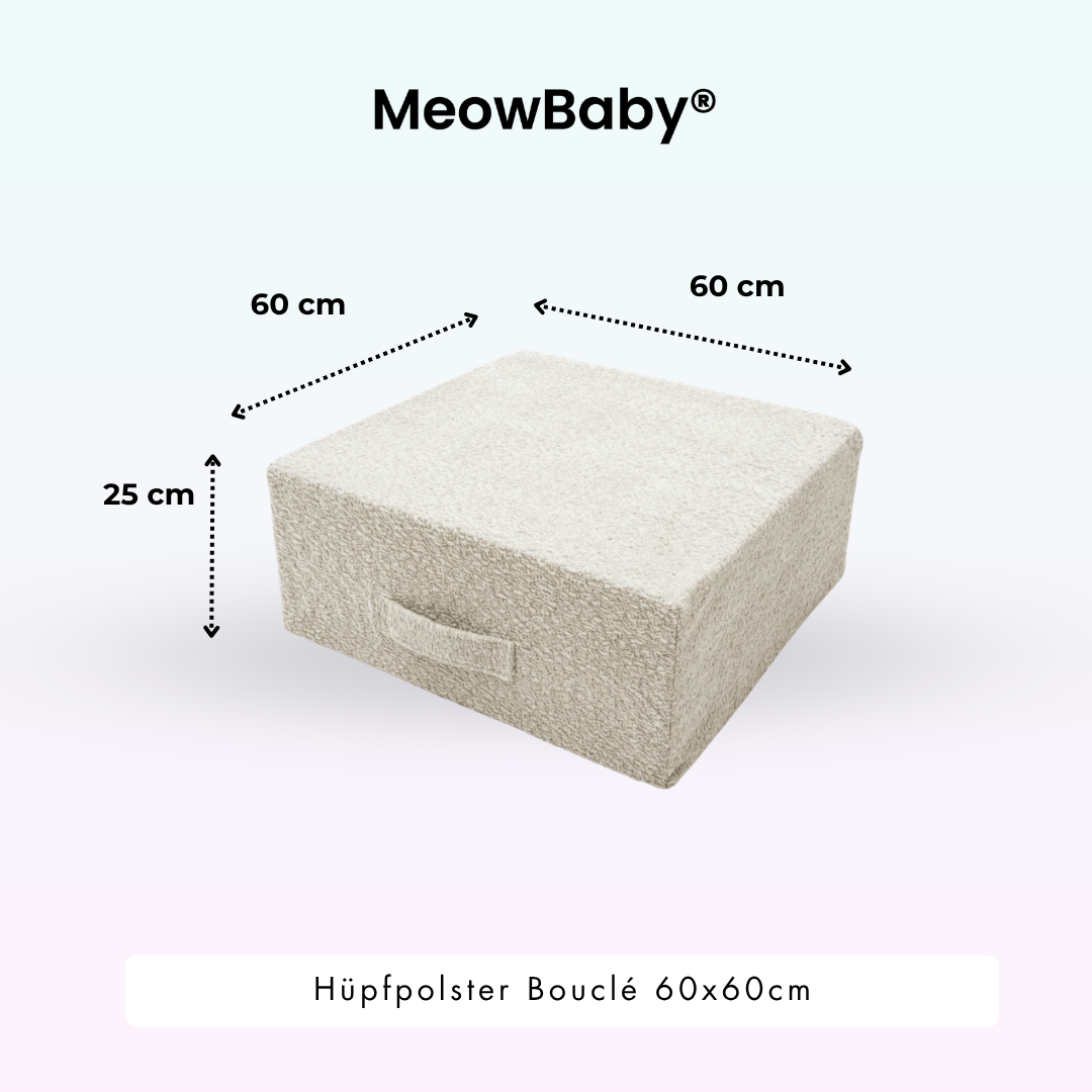 MeowBaby Hüpfpolster Bouclé - 60x60cm
