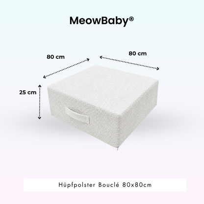MeowBaby Hüpfpolster Bouclé - 80x80cm
