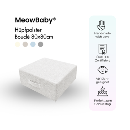 MeowBaby Hüpfpolster Bouclé - 80x80cm