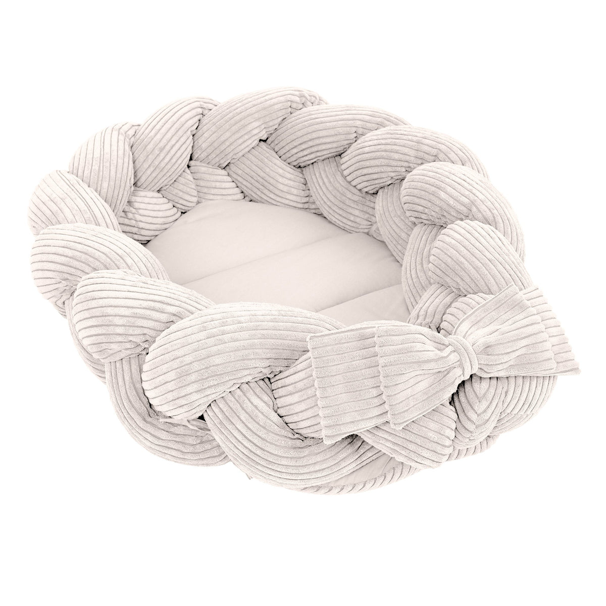 MeowBaby Babynestchen Ästhetik Cord mit geflochtener Bettschlange - Classic Cord Edition