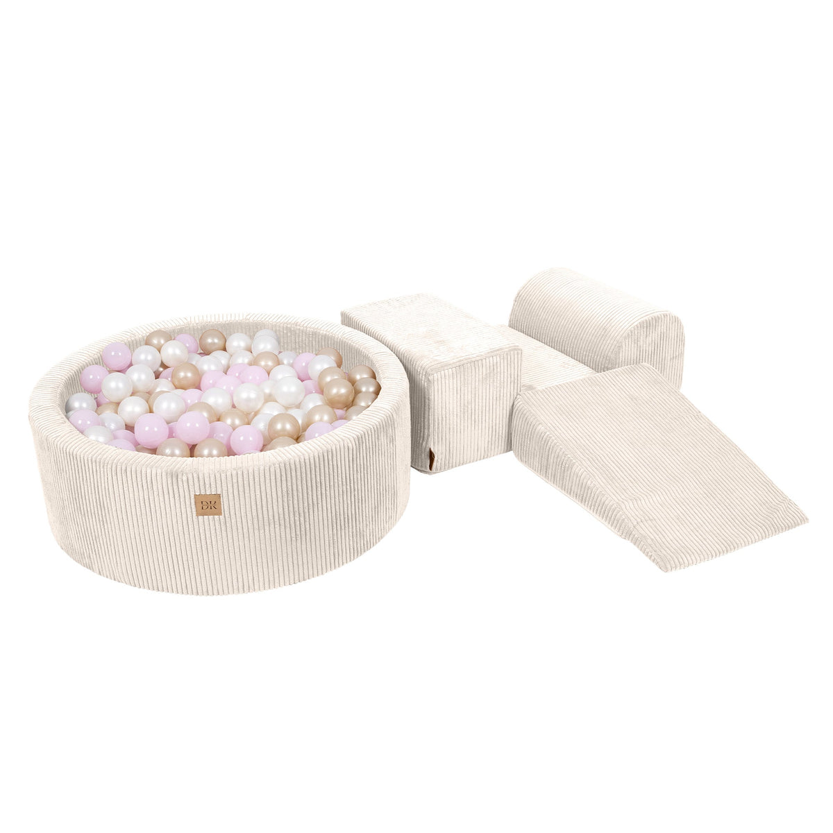 Design4Kids Schaumspielset Jewel Cord mit Bällebad und 200 Bällen Almond Beige