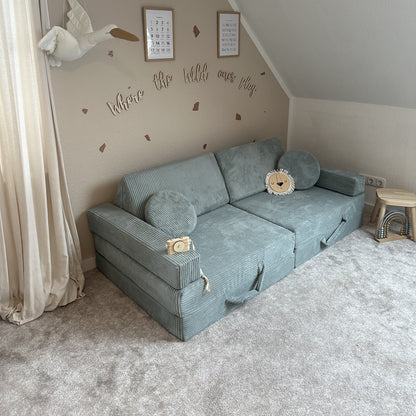 Design4Kids Play Sofa Cord Grande - smokey taupe