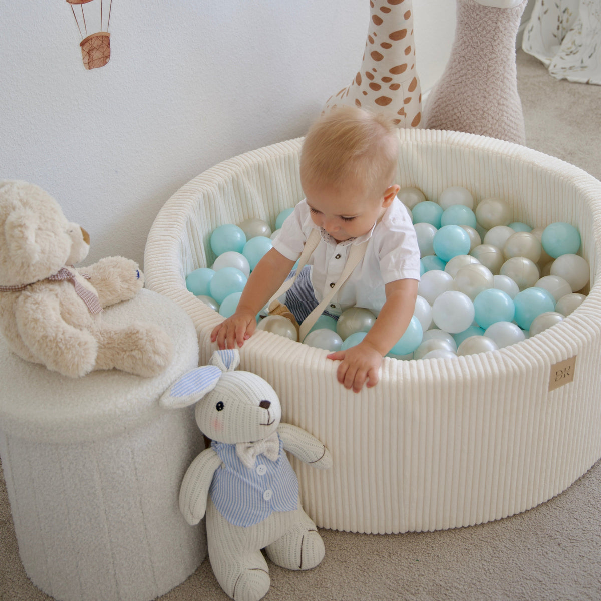 Design4Kids Schaumspielset Jewel Cord mit Bällebad und 200 Bällen Almond Beige