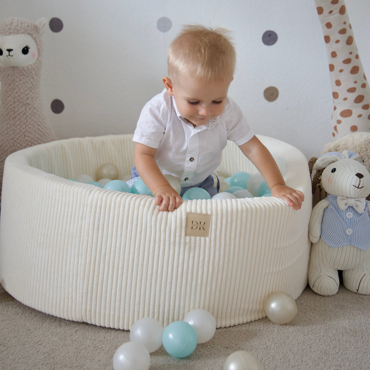 Design4Kids Schaumspielset Jewel Cord mit Bällebad und 200 Bällen Almond Beige
