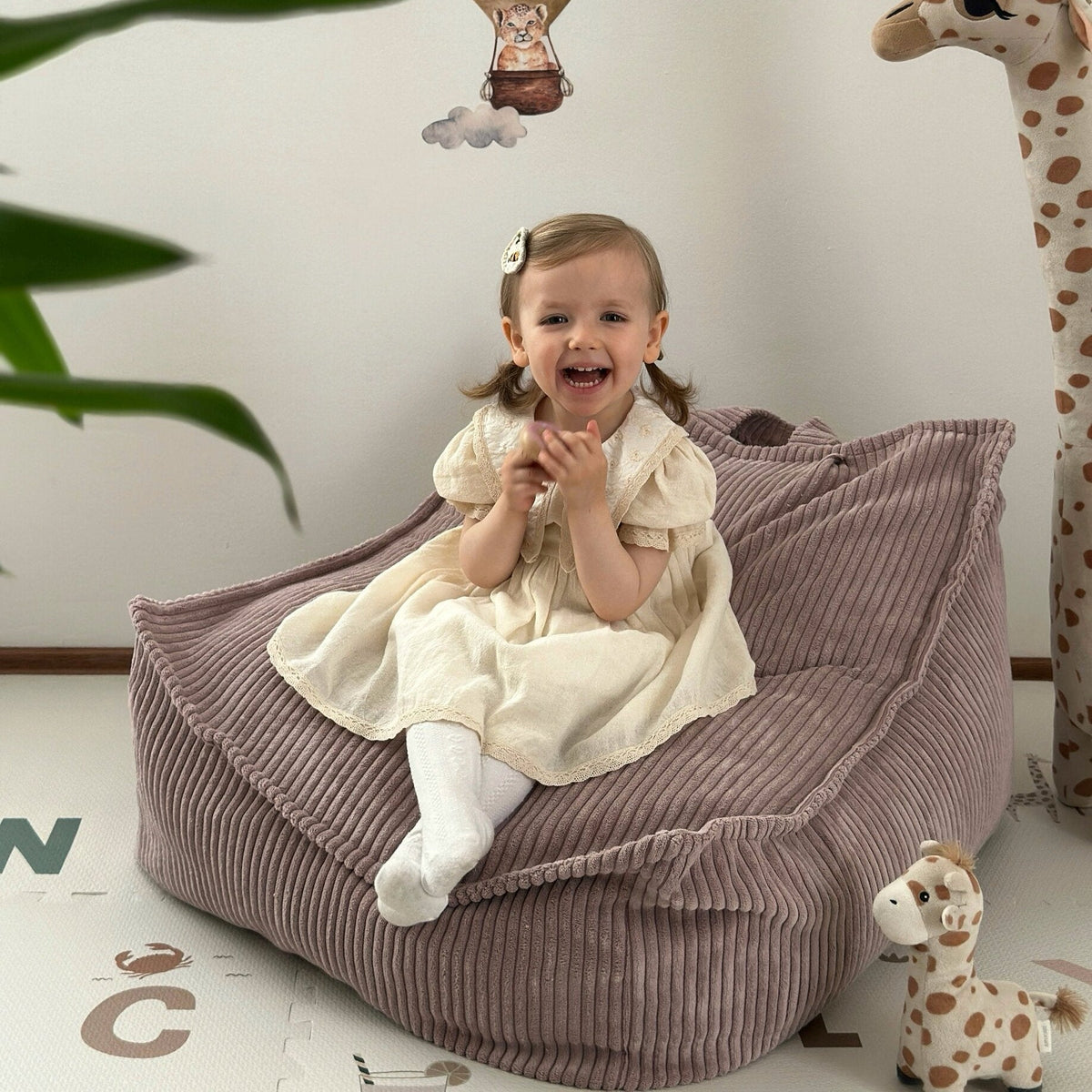 Design4Kids Kindersessel Jewel Cord eckig Powder Rose