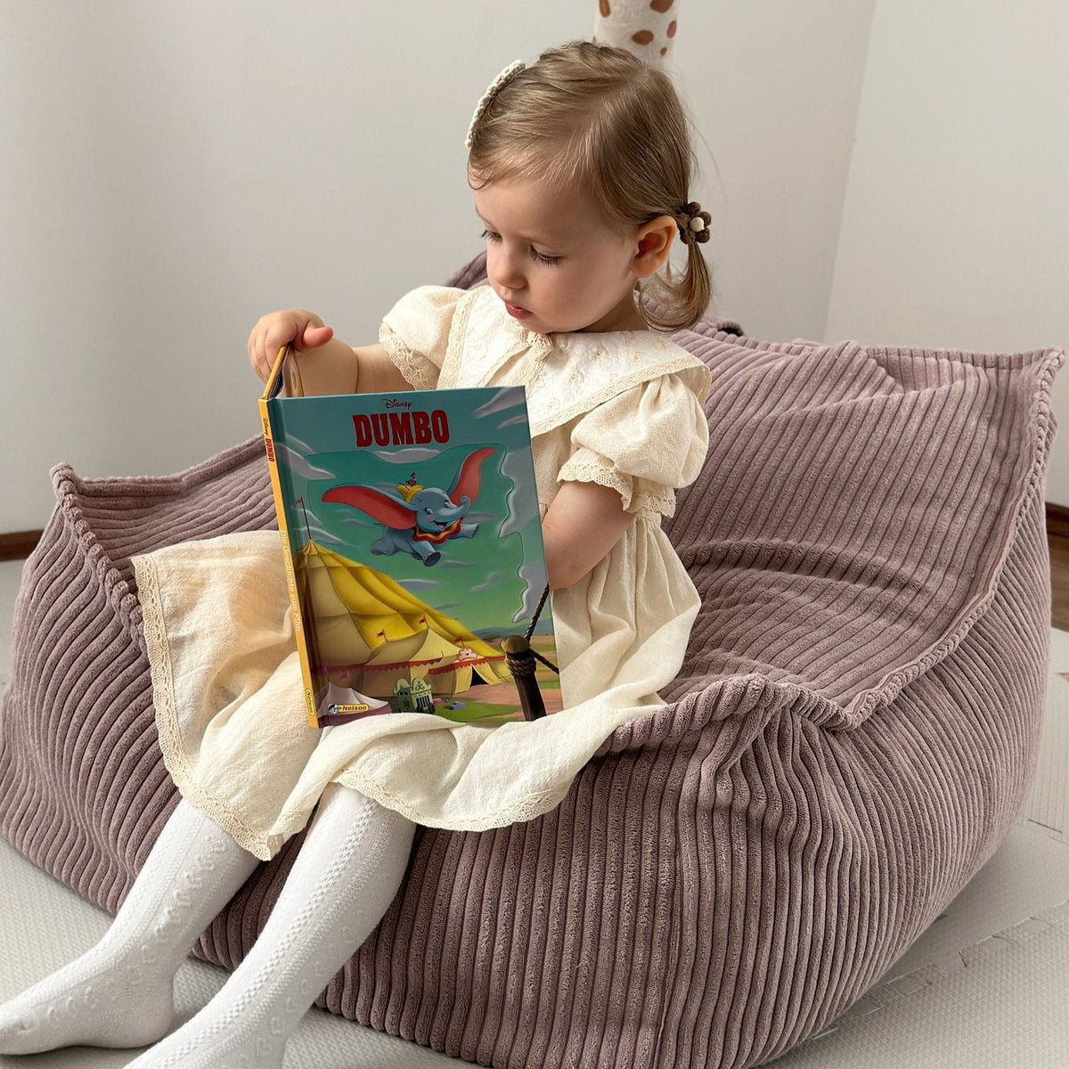 Design4Kids Kindersessel Jewel Cord eckig Powder Rose