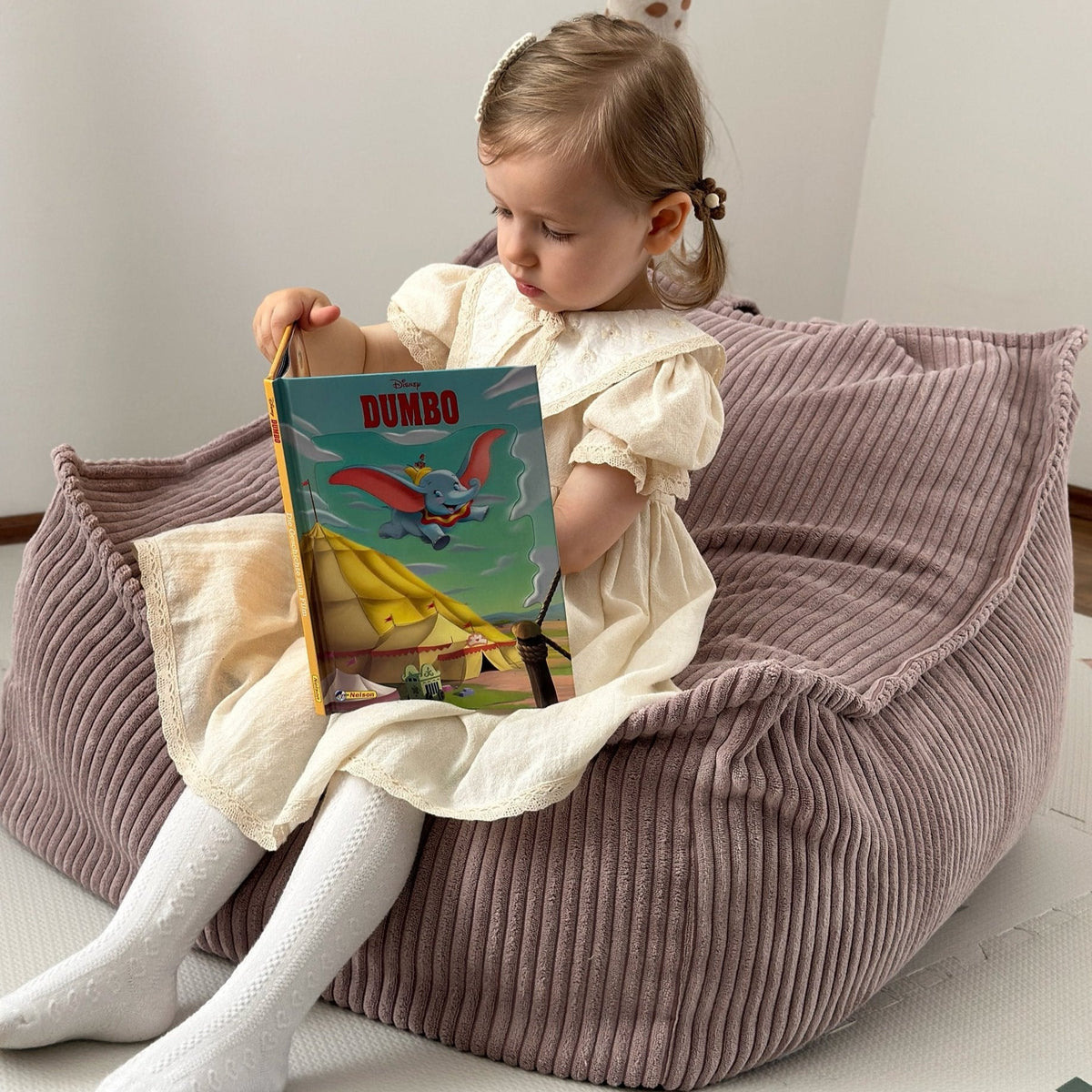 Design4Kids Kindersessel Jewel Cord eckig Powder Rose