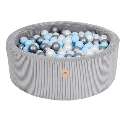 Design4Kids Schaumspielset Jewel Cord mit Bällebad und 200 Bällen Marble Grey