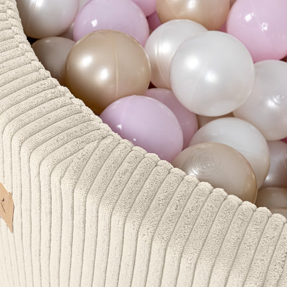 Design4Kids Schaumspielset Jewel Cord mit Bällebad und 200 Bällen Almond Beige
