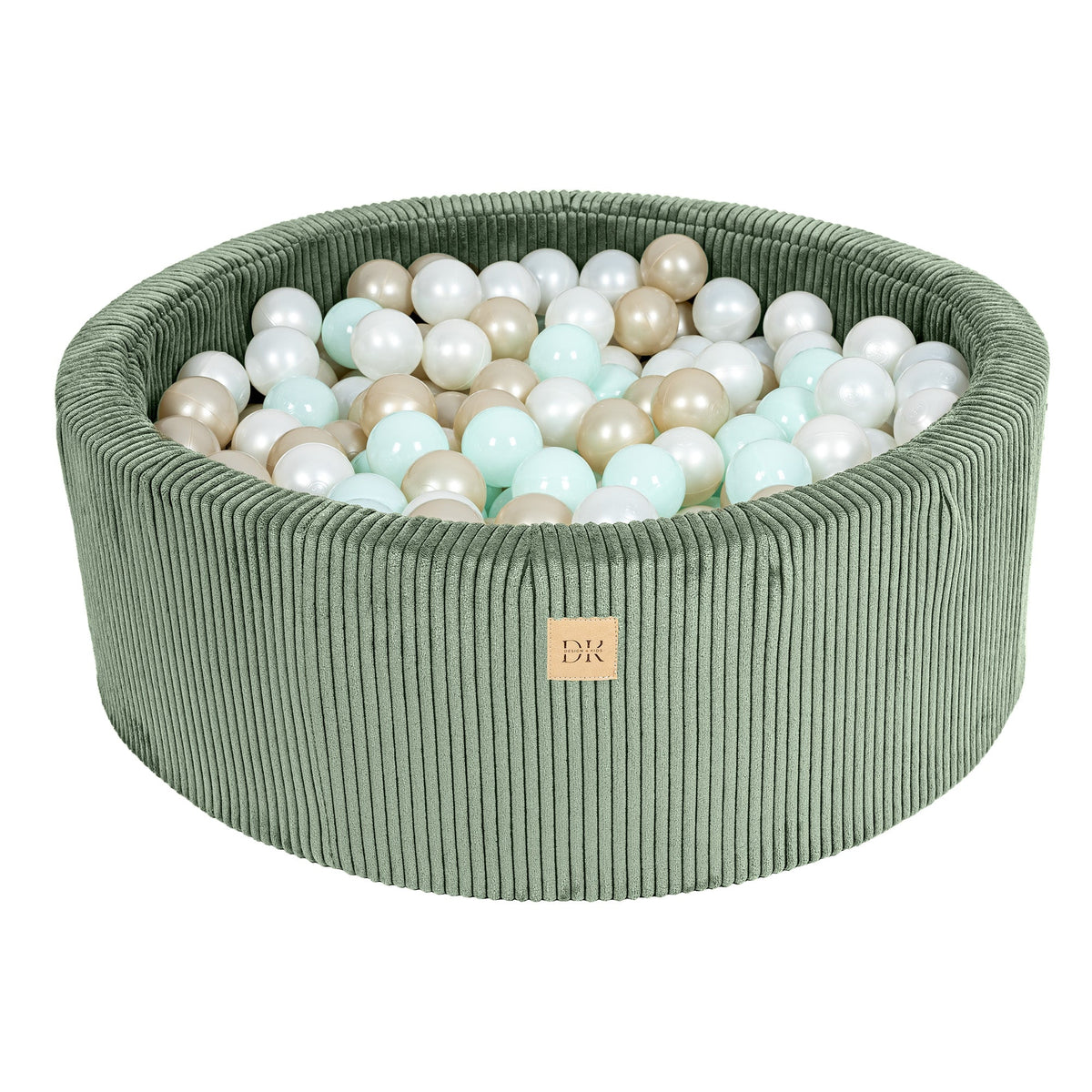 Design4Kids Schaumspielset Jewel Cord mit Bällebad und 200 Bällen Classic Olive