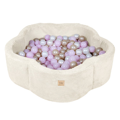 Design4Kids Bällebad Blume Jewel Cord mit Spielmatte, 200 Bälle - eigene Farbauswahl