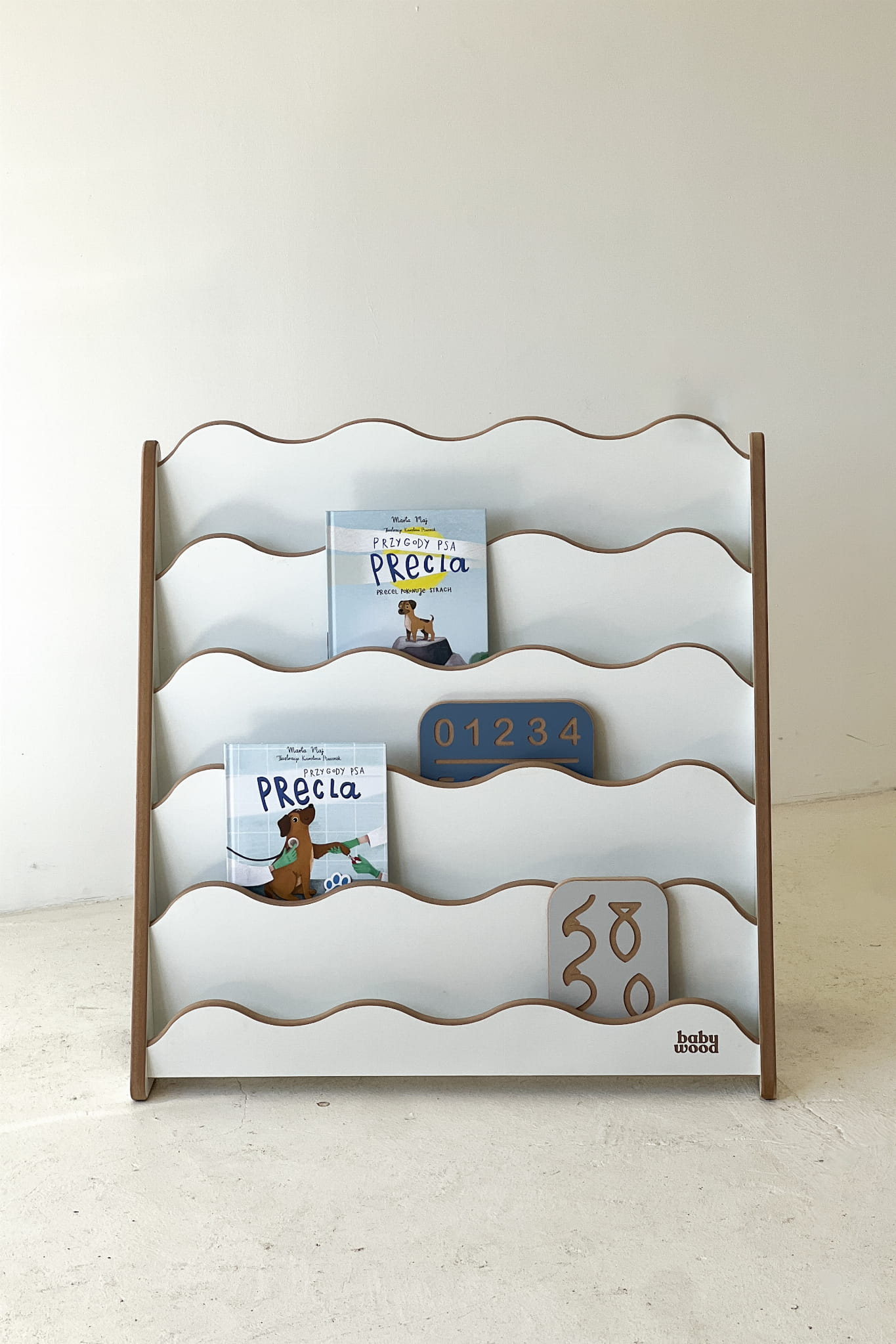 BabyWood Montessori Bookcase WAVE M - Natural