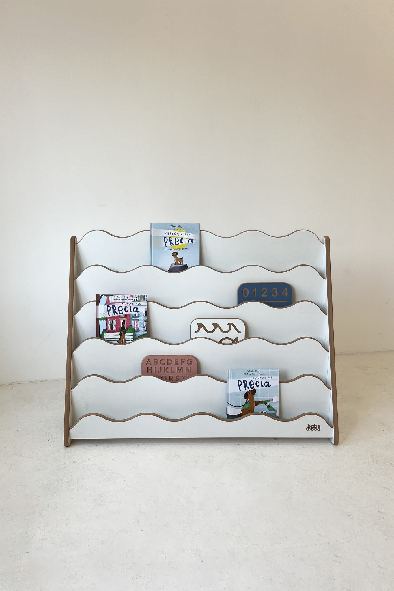 BabyWood Montessori Bookcase WAVE M - Natural
