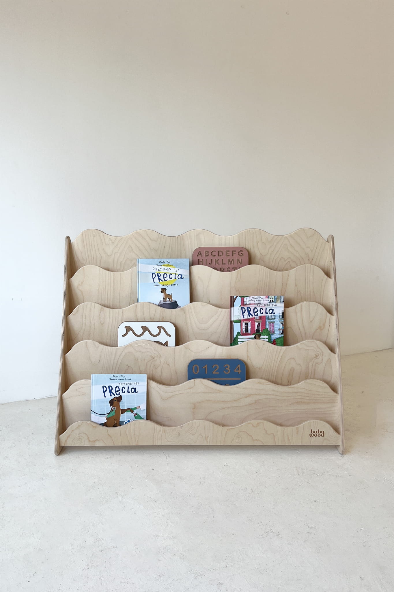 BabyWood Montessori Bookcase WAVE M - Natural
