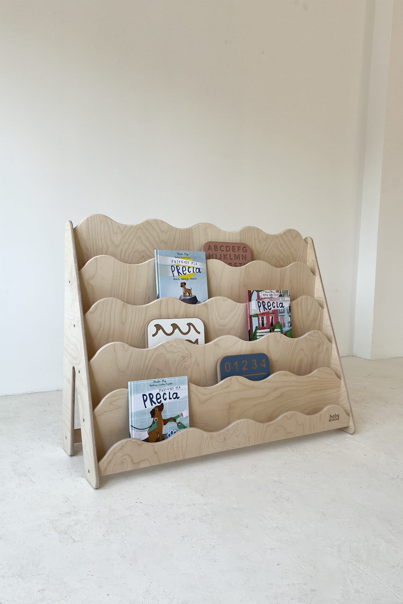 BabyWood Montessori Bookcase WAVE M - Natural