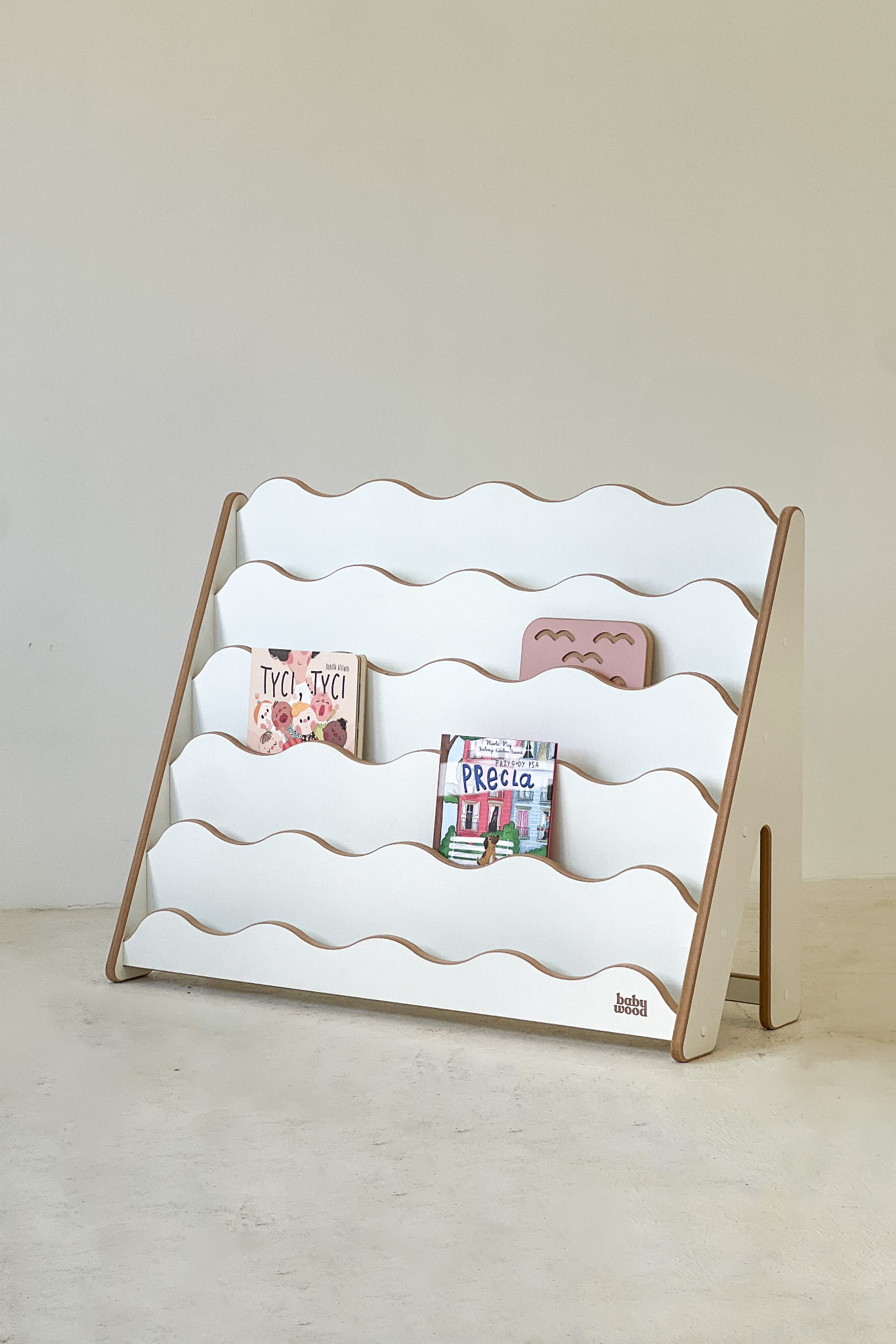 BabyWood Montessori Bookcase WAVE M - Natural