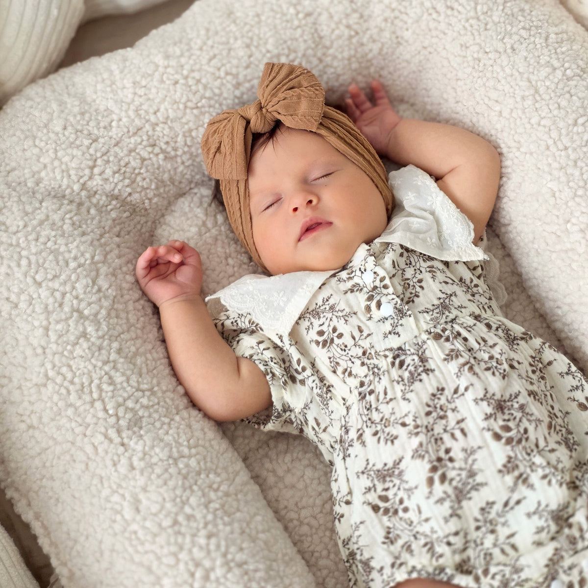 MeowBaby Babynestchen für Neugeborene Bearly – Beige/Creme