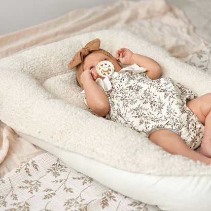 MeowBaby Babynestchen für Neugeborene Bearly – Beige/Creme