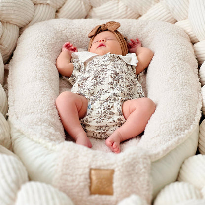 MeowBaby Babynestchen für Neugeborene Bearly – Beige/Creme