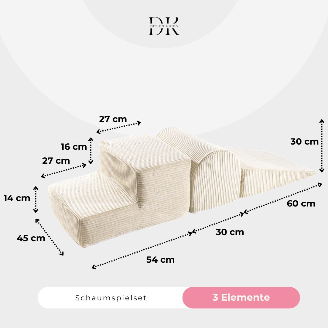 Design4Kids Schaumspielset Jewel Cord mit Bällebad und 200 Bällen Almond Beige