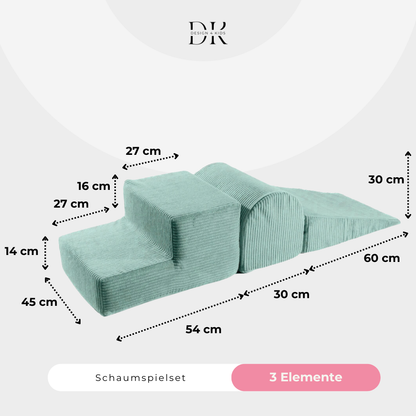 Design4Kids Schaumspielset Jewel Cord mit Bällebad und 200 Bällen Cozy Mint