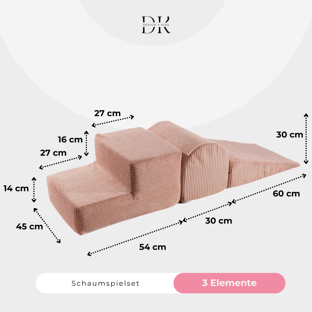 Design4Kids Schaumspielset Jewel Cord mit Bällebad und 200 Bällen Blushed Rose