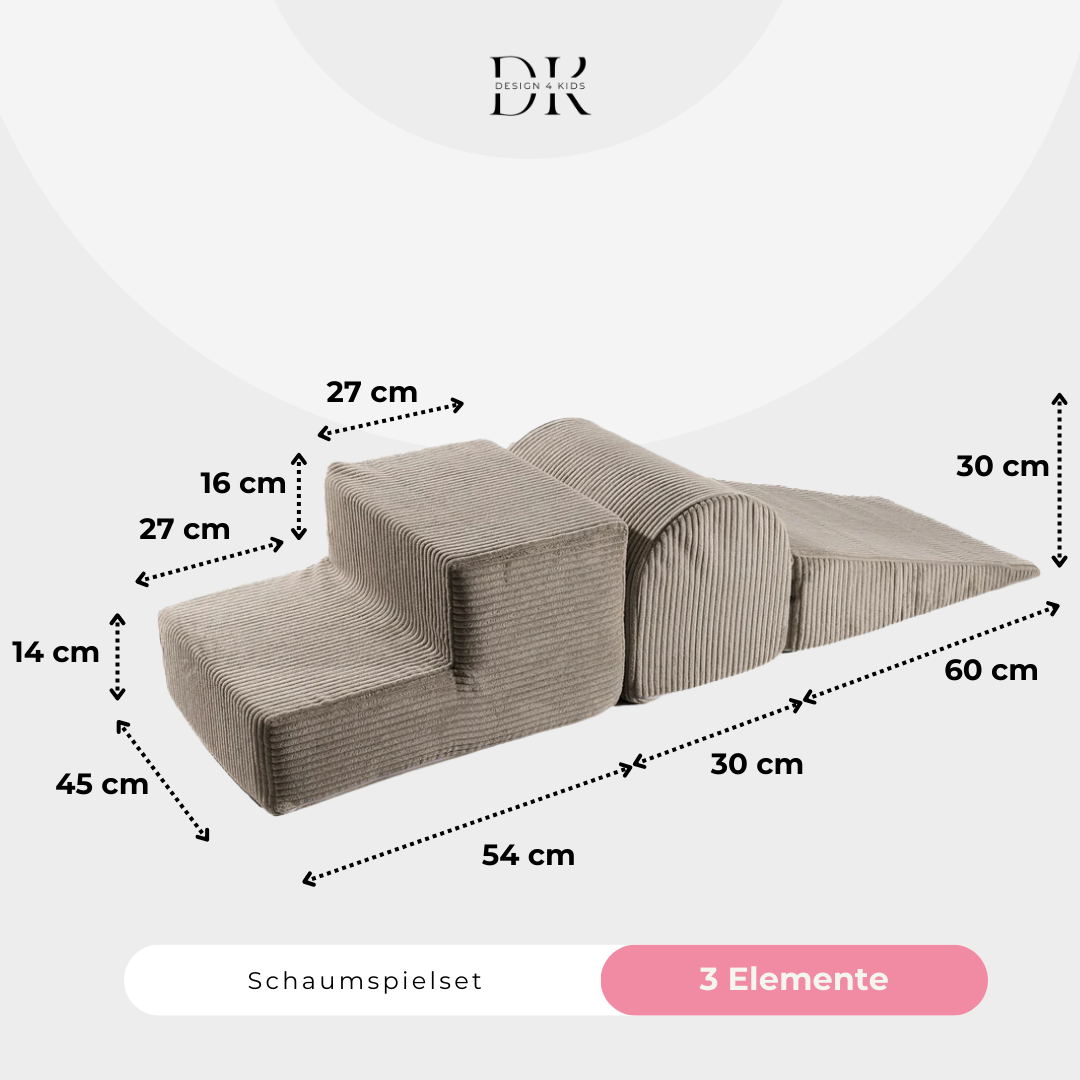 Design4Kids Schaumspielset Jewel Cord mit Bällebad und 200 Bällen Hazelnut Taupe