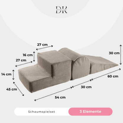 Design4Kids Schaumspielset Jewel Cord mit Bällebad und 200 Bällen Hazelnut Taupe