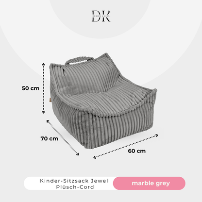 Design4Kids Kindersessel Jewel Plüsch-Cord eckig