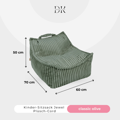 Design4Kids Kindersessel Jewel Plüsch-Cord eckig