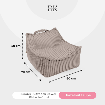 Design4Kids Kindersessel Jewel Plüsch-Cord eckig