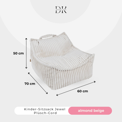 Design4Kids Kindersessel Jewel Plüsch-Cord eckig