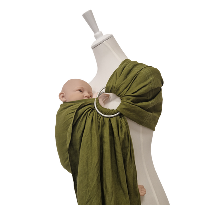 Storchenwiege Hänschenklein RingSling Leinen – Moosgrün