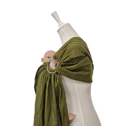 Storchenwiege Hänschenklein RingSling Leinen – Moosgrün