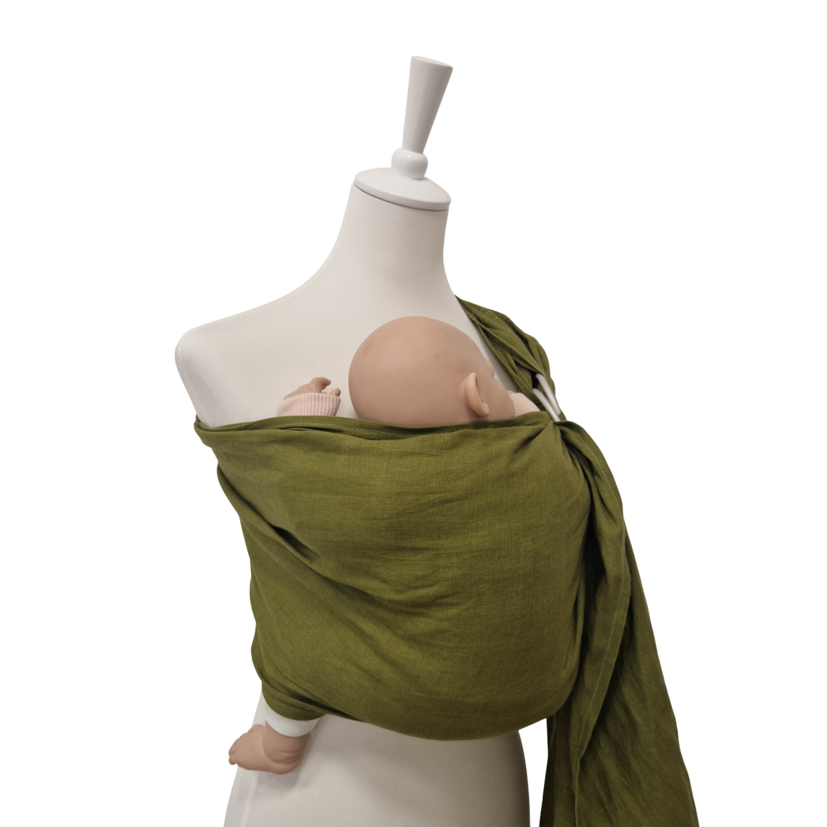Storchenwiege Hänschenklein RingSling Leinen – Moosgrün