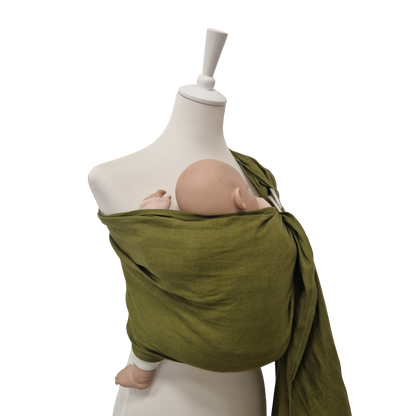 Storchenwiege Hänschenklein RingSling Leinen – Moosgrün