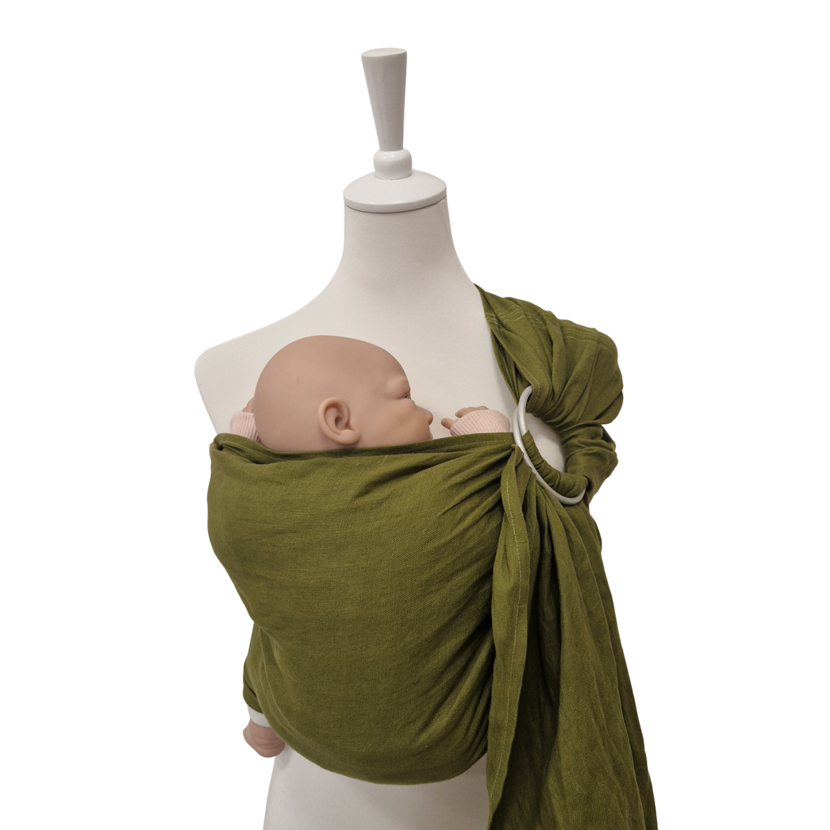 Storchenwiege Hänschenklein RingSling Leinen – Moosgrün
