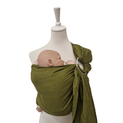 Storchenwiege Hänschenklein RingSling Leinen – Moosgrün