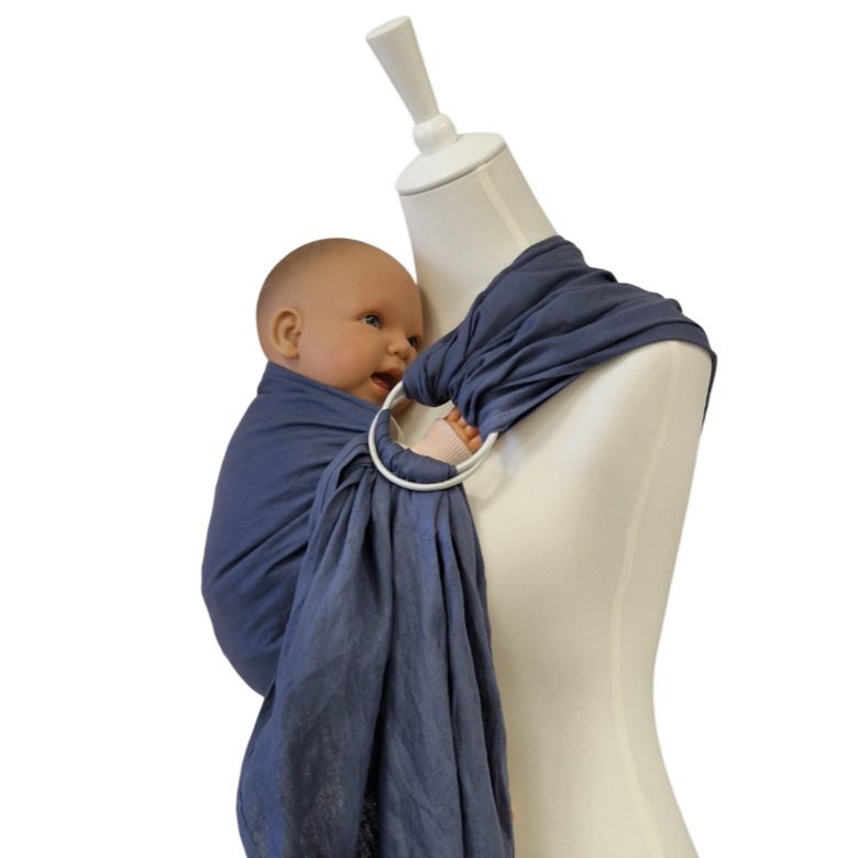Storchenwiege Hänschenklein RingSling Leinen – Indigo