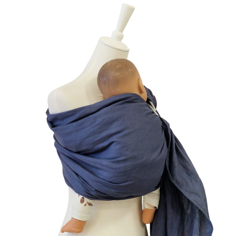 Storchenwiege Hänschenklein RingSling Leinen – Indigo