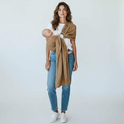 Storchenwiege Hänschenklein RingSling Leinen – Strohgold