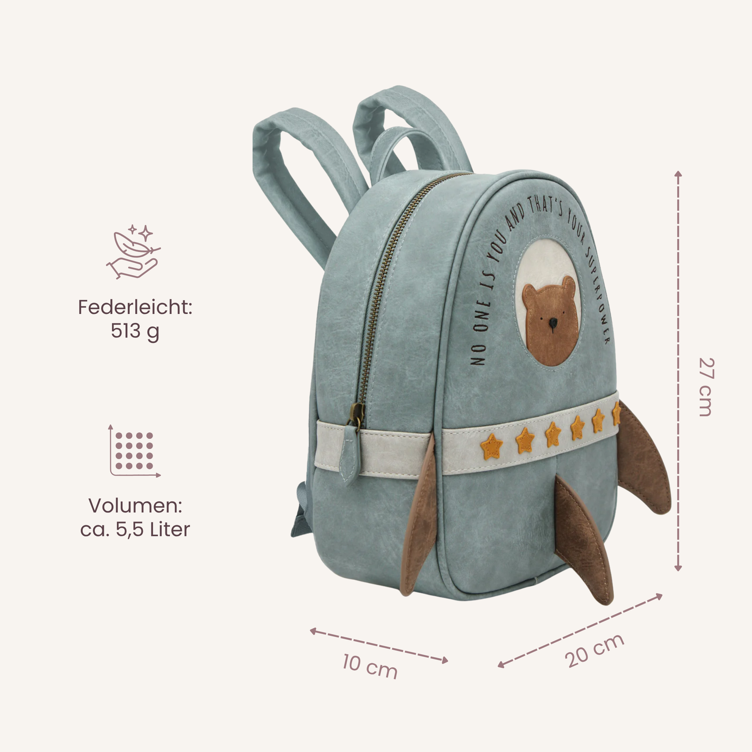 Little Who großer Kinderrucksack Rakete Cooper